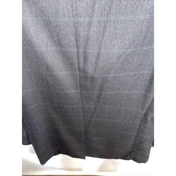 Haggar Suit Jacket Mens Size 42R Gray Windowpane Two Button Long Sleeve - Picture 12 of 12